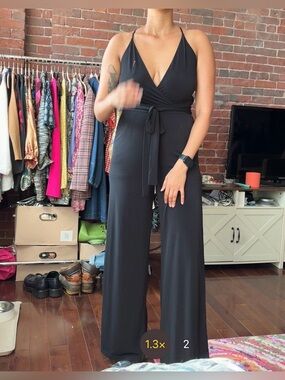 Express Black Wide-Leg Jumpsuit